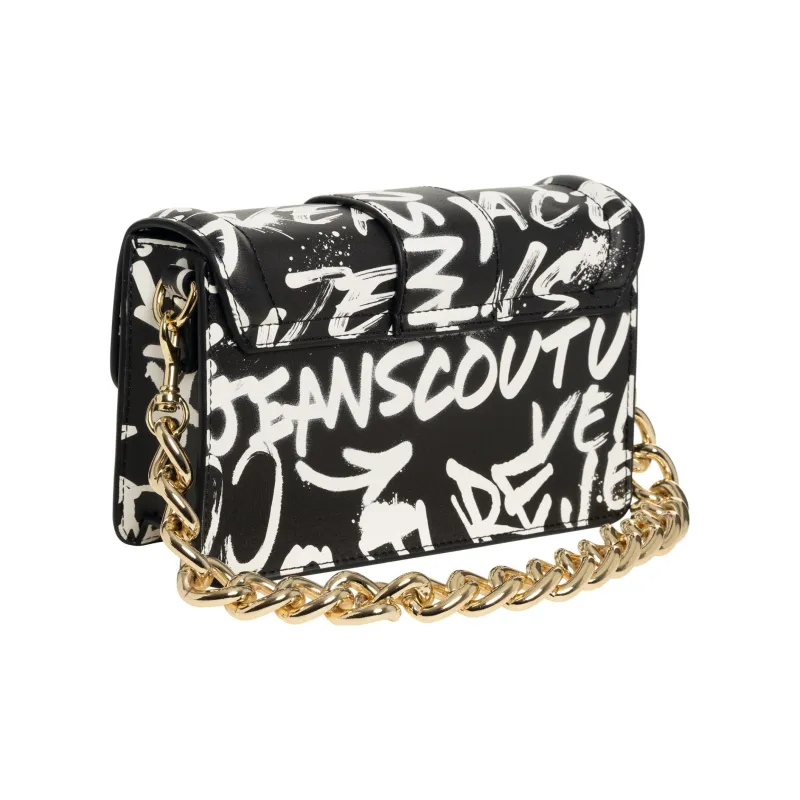 VERSACE JEANS COUTURE Polyurethane Shoulder Bag, Crossbody Bag Women's Black White-1