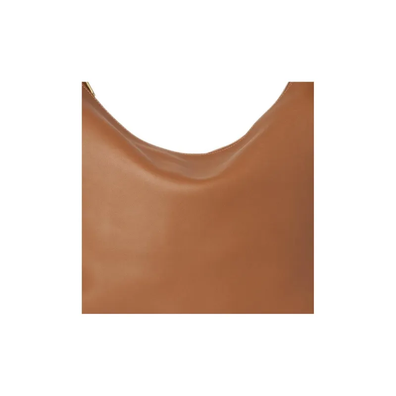 THE ROW N/S Allie Roughened Calfskin Shoulder Bag Croissant Bag Shoulder Bag, Crossbody Bag Extra Large Women's Camel-3