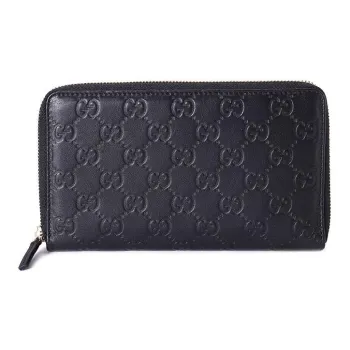GUCCI Leather Clutch Regular Men's Black