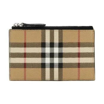 Burberry Vintage Leather Wallet Men's Beige
