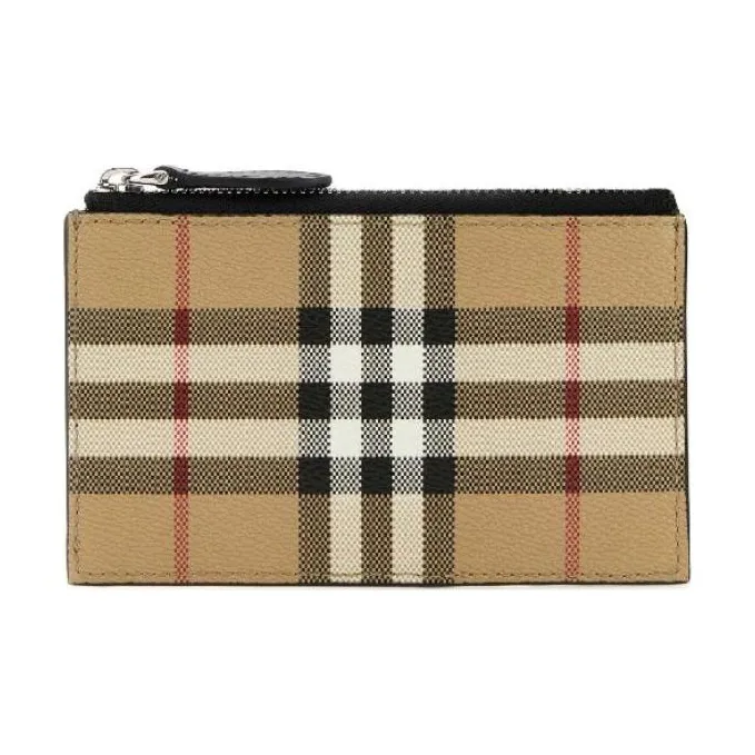 Burberry Vintage Leather Wallet Men's Beige-0