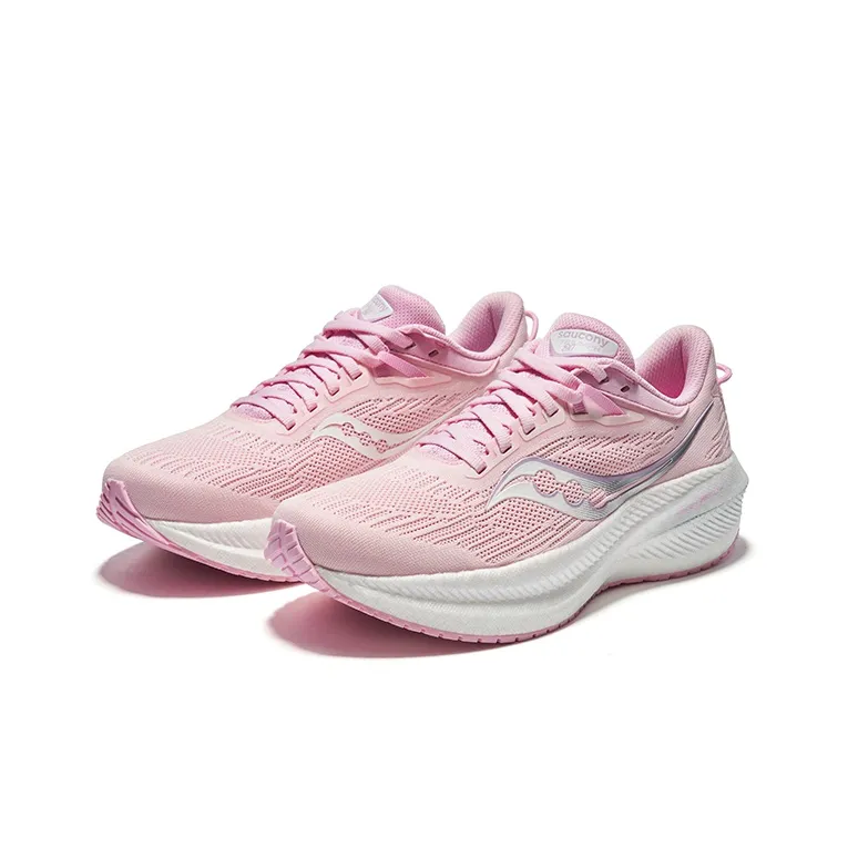 Saucony Triumph 21 Cushioning Lightweight Low Top Training Running Shoes Women's Pink-2