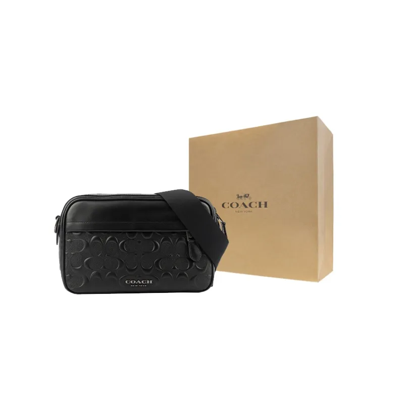 COACH Metropolitan Leather Small Square Bag Sling Bag, Fanny Pack Small Size Men's Black-3