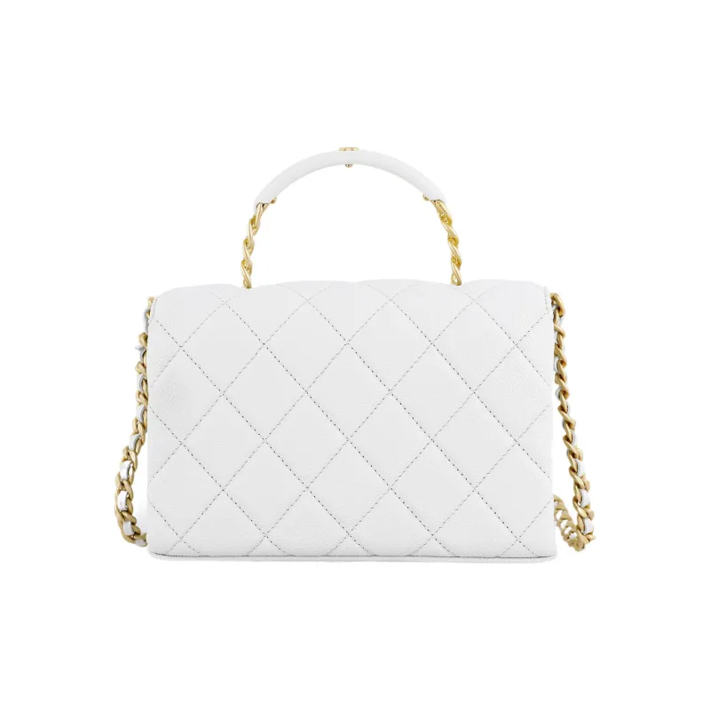 CHANEL Grain Embossed Cow Leather Handbag, Shoulder Bag, Crossbody Bag Mini Women's Blue Gray-2
