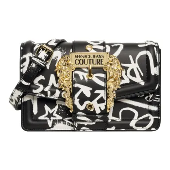 VERSACE JEANS COUTURE Polyurethane Shoulder Bag, Crossbody Bag Women's Black White