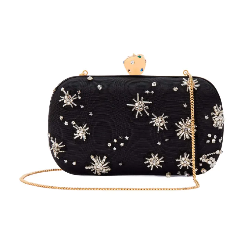 GUCCI Cloud Pattern Fabric One Shoulder Crossbody Clutches Women's Black-2