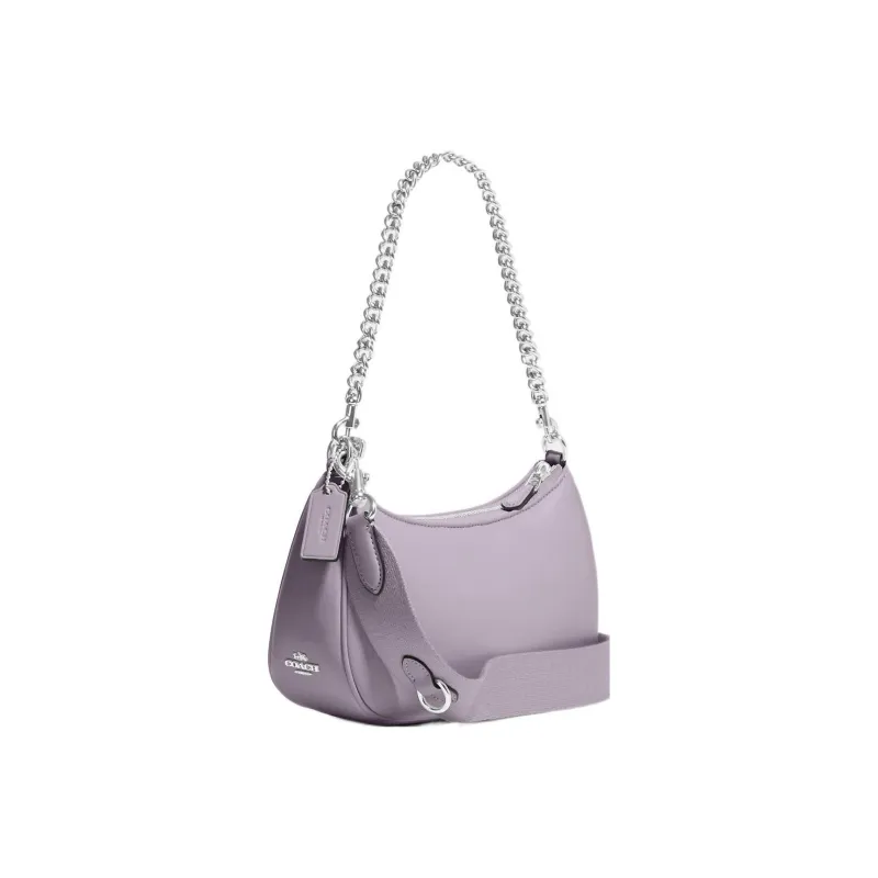 COACH Teri Leather Shoulder Bag, Handbag, Shoulder Bag Women's Taro Purple-1