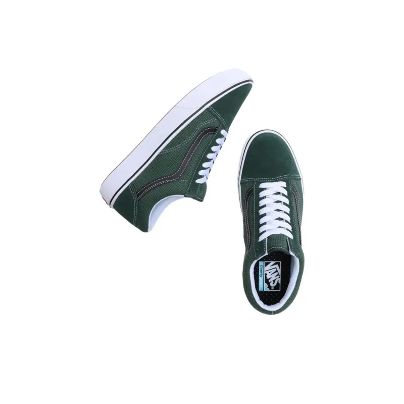Vans Old Skool Anti Slip Wear Resistant Low Top Skateboard Shoes Unisex Black Green-3