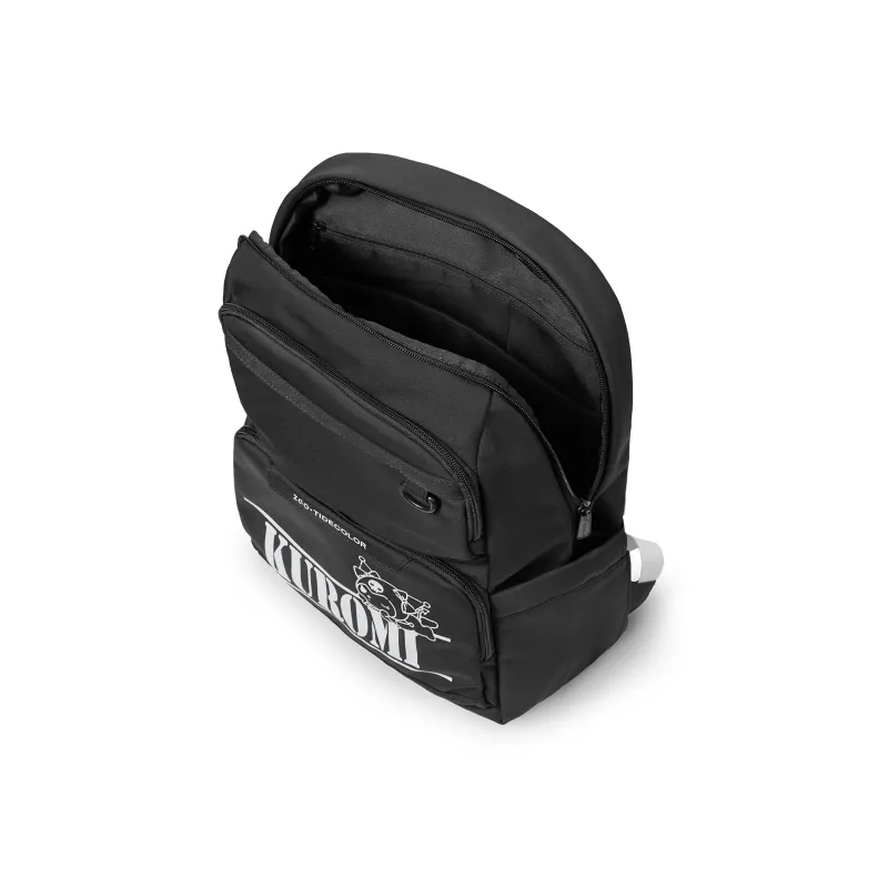 Zgo Sanrio IP Collaboration Kulomi Polyester University Student Backpack Tubas Unisex Black-2
