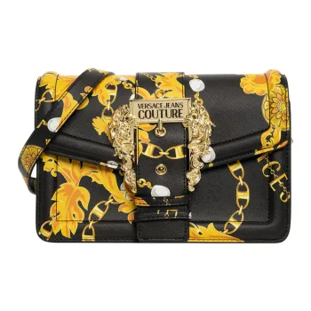 VERSACE JEANS COUTURE Polyurethane Shoulder Bag, Crossbody Bag Women's Black Gold