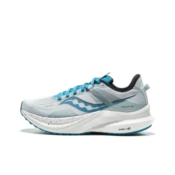 Saucony Tempus Cushioning, Breathable, Supportive, Lightweight Low Top Marathon Running Shoes Women's Light Blue