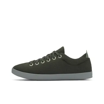 Allbirds Wool Piper Lightweight Low-Top Skateboard Shoes Men's Black Forest Green Background