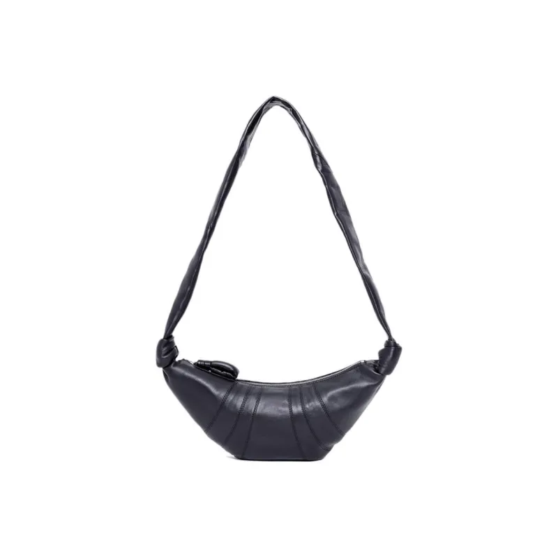 Lemaire Lambskin Croissant Bag Goat Horn Bag Slogan Bag Shoulder Bag Crossbody Bag Large Size Unisex Dark Gray-3