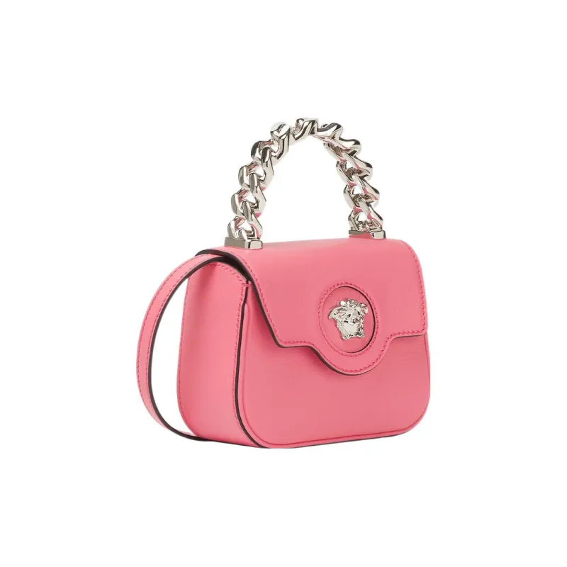 VERSACE La Medusa High-quality Leather Shoulder Bag Crossbody Bag Handbag Mini Women's Pink-2