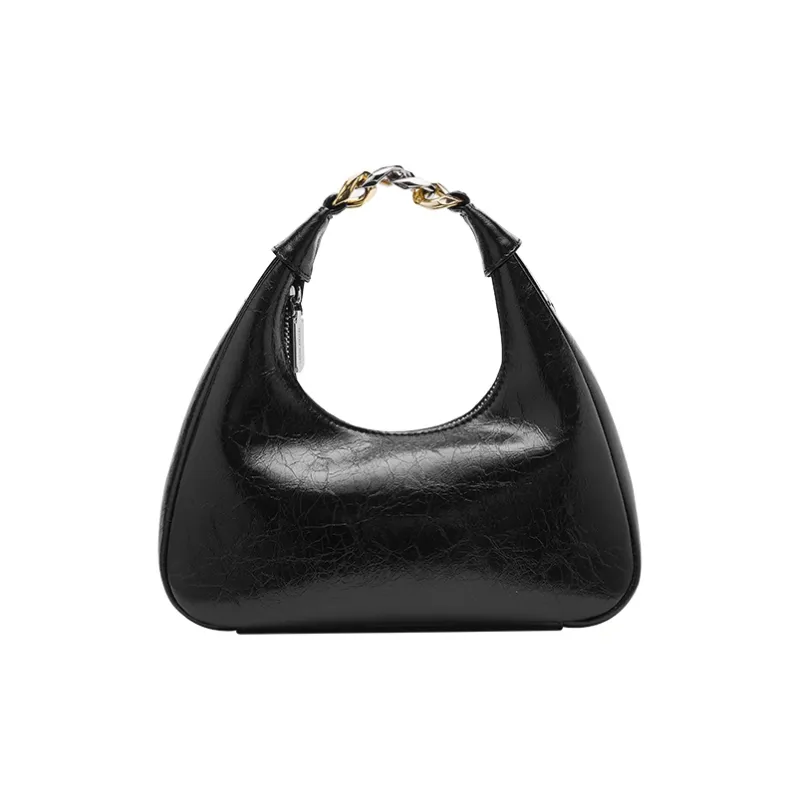 VANESSA HOGAN Vh Classic Series Cow Leather Shoulder Bag Chain Shoulder Bag Small Size Women's Silver/Black-15