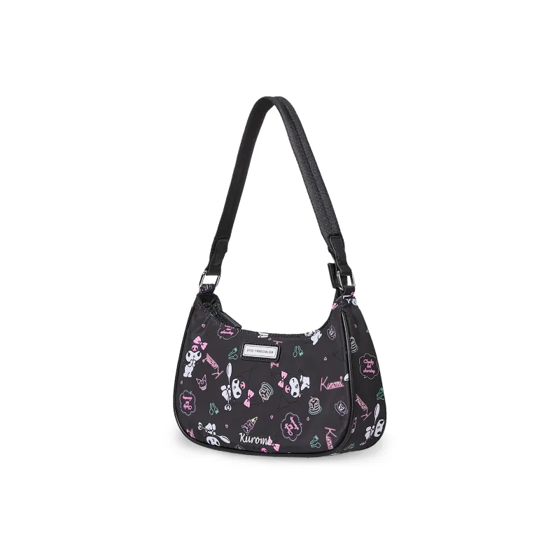 Zgo Sanrio, Collaboration Polyester Underarm Hobo Bag, Shoulder Bag Regular Women's Black-4