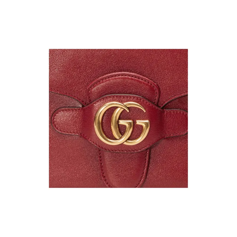 GUCCI Leather Messenger Bag, Shoulder Bag, Crossbody Bag Small Size Women's Red-7