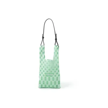 LASTFRAME Knitted Fabric Shoulder Bag Small Size Women's White/Mint/Purple