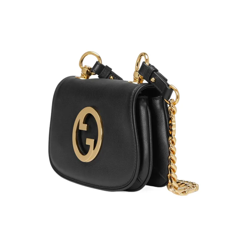 GUCCI Blondie Leather Shoulder Bag Crossbody Bag Mini Women's Black-4