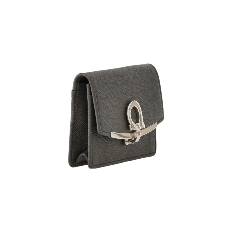 Ferragamo Gancini Clip Coin Pouch Grey-1