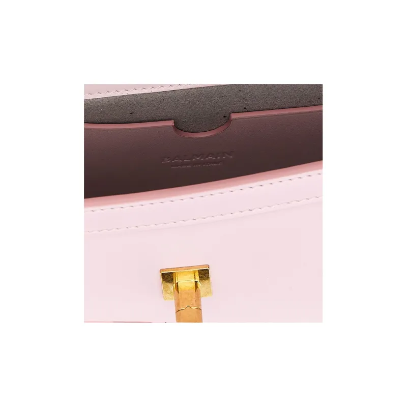 BALMAIN Cow Leather One Shoulder Crossbody Clutches Women's Pink-4