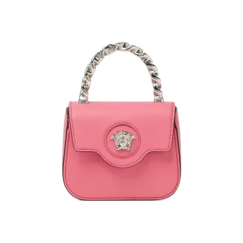 VERSACE La Medusa High-quality Leather Shoulder Bag Crossbody Bag Handbag Mini Women's Pink