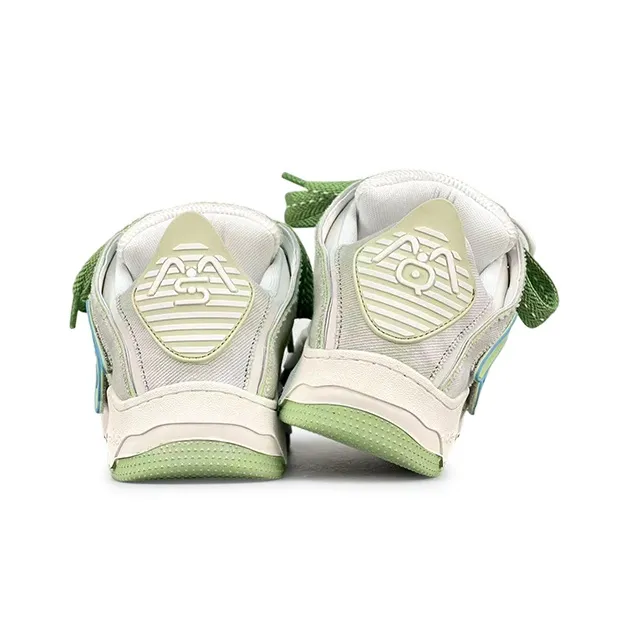 LuzaoT SUPER DRAG Puffy Shoes Stylish Skateboarding Shoes Unisex Denim Green-4