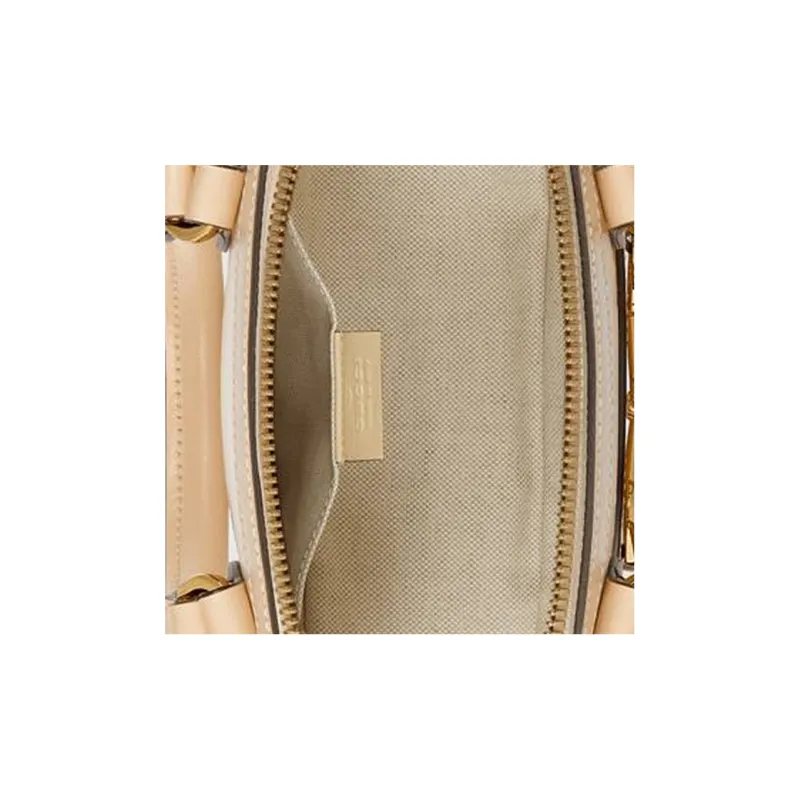 GUCCI Horsebit 1955 Leather Dome Bag, One Shoulder Handbag, Crossbody Bag Mini Ecru-5