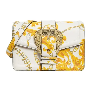 VERSACE JEANS COUTURE Polyurethane Shoulder Bag, Crossbody Bag Regular Women's White/Gold