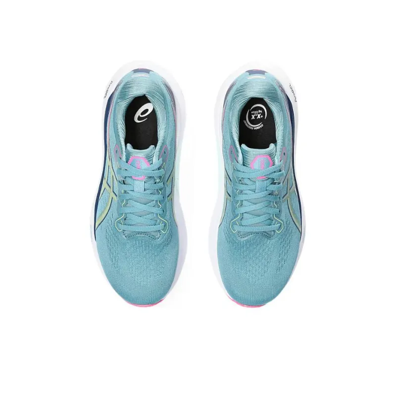 Asics Gel Kayano 30 Gris Blue Lime Green Pink Women's-4