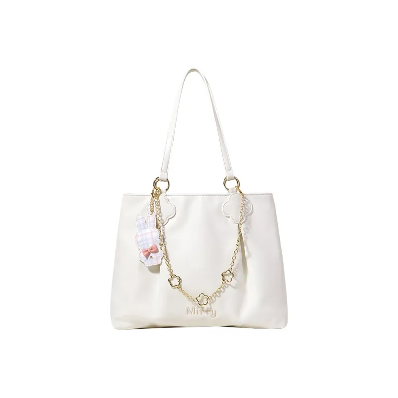 Miffy PU Tote Bag, Shopping Bag, Women's Bag, Shoulder Bag Women's White Blue/White-10