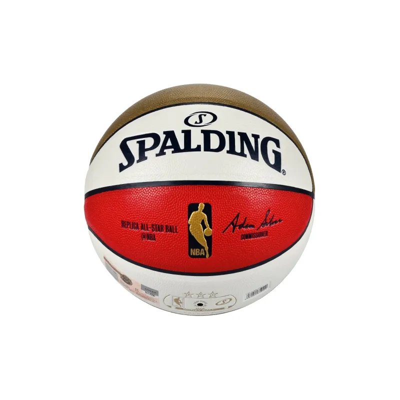 SPALDING PU Basketball White Red Gold Size 7 Ball Training Unisex-0