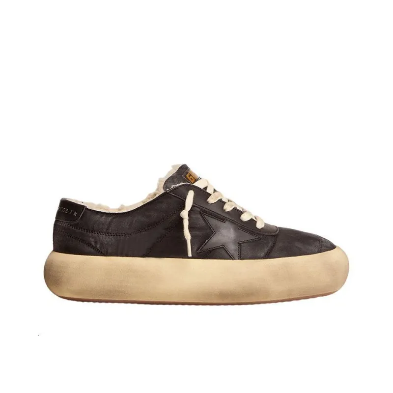 Golden Goose Space Star Low Top Stylish Skateboarding Shoes Men's Black Vintage Version-1