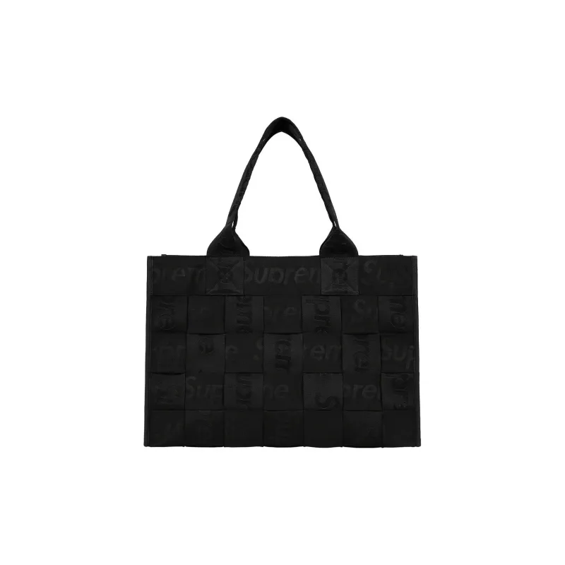 Supreme Fabric Tote Bag, Shopping Bag, Handbag Tubas Unisex Black-0