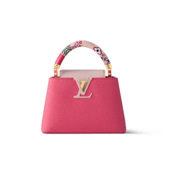 LOUIS VUITTON Capucines Taurillon Leather Kapusin Crossbody Tote Bag Over One Shoulder Mini Women's Pink