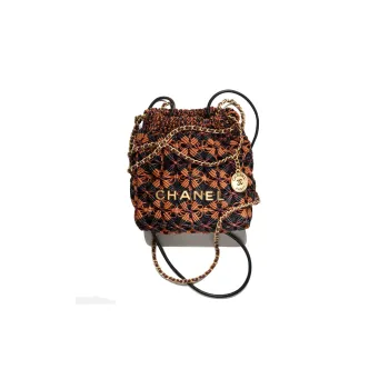 CHANEL 22Bag Calfskin Bucket Bags Shoulder Bag Crossbody Bag Mini Women's Light Brown/Burgundy/Black