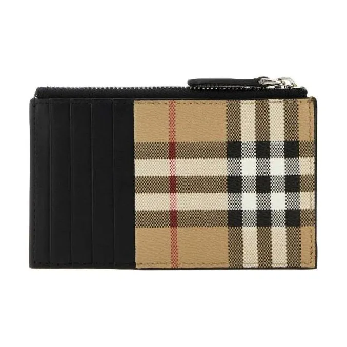 Burberry Vintage Leather Wallet Men's Beige-3