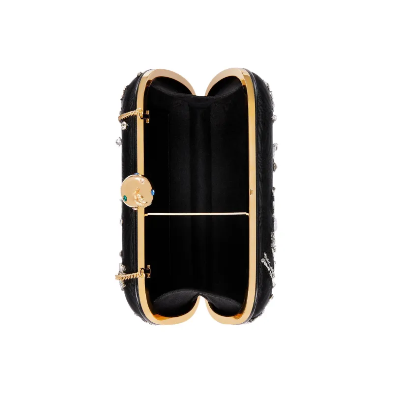 GUCCI Cloud Pattern Fabric One Shoulder Crossbody Clutches Women's Black-5