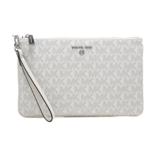 MICHAEL KORS Fabric With Leather Clutch Women's White