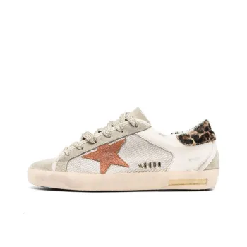 Golden Goose Super Star Stylish Skateboarding Shoes Women's Gray Orange Vintage Version