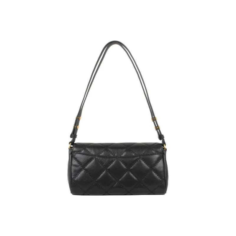 TORY BURCH TB Willa Leather Caviar Bag, Baguette Bag, Crossbody Bag, Shoulder Bag Trumpets Women's Black-3