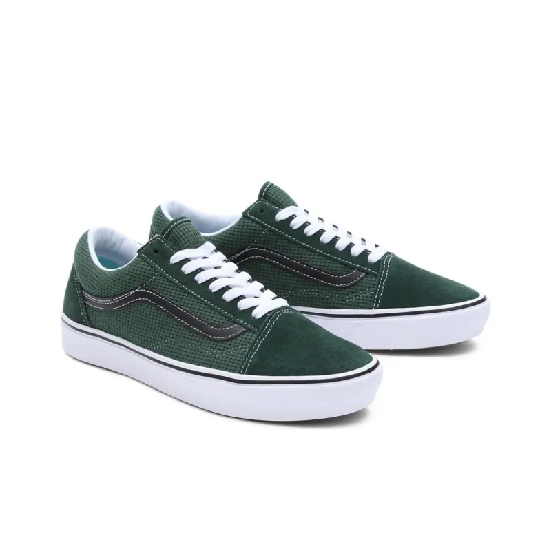 Vans Old Skool Anti Slip Wear Resistant Low Top Skateboard Shoes Unisex Black Green-2
