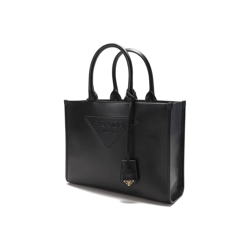 PRADA Leather Tote Bag Shopping Bag Crossbody Bag Shoulder Bag Regular Women's Black-1