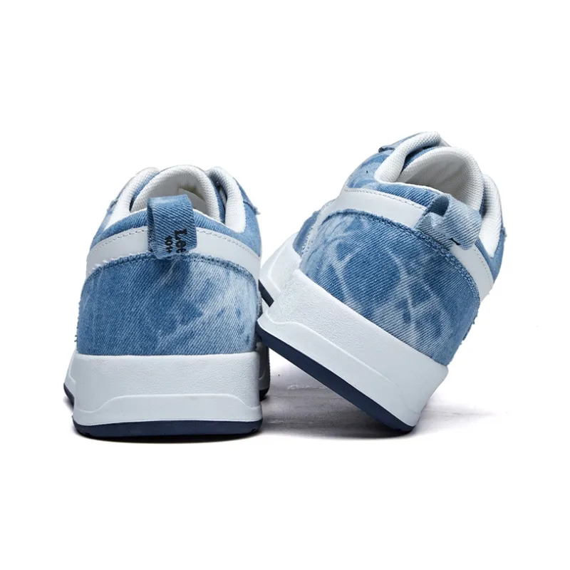 Lee Breathable Height Increasing Low Top Skateboard Shoes Men's Blue-3