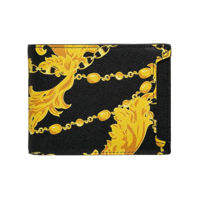 VERSACE JEANS COUTURE Leather Wallet Men's Black Gold-0