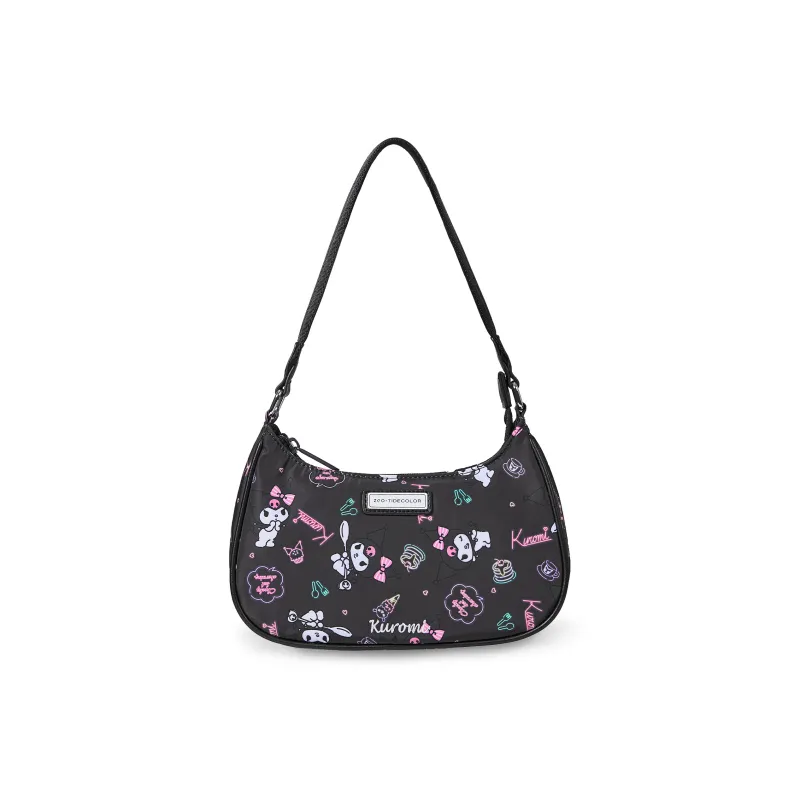 Zgo Sanrio, Collaboration Polyester Underarm Hobo Bag, Shoulder Bag Regular Women's Black-1