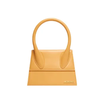 Jacquemus LE GRAND CHIQUITO Cow Leather Shoulder Bag, Crossbody Bag, Handbag Tubas Women's Dark Yellow