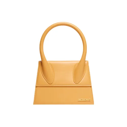 Jacquemus LE GRAND CHIQUITO Cow Leather Shoulder Bag, Crossbody Bag, Handbag Tubas Women's Dark Yellow