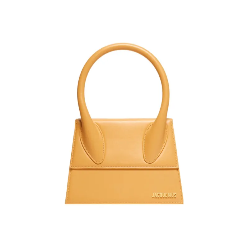 Jacquemus LE GRAND CHIQUITO Cow Leather Shoulder Bag, Crossbody Bag, Handbag Tubas Women's Dark Yellow-0