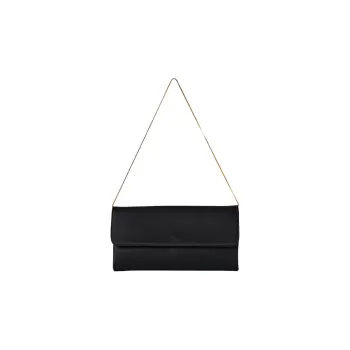 THE ROW Smooth Satin Leather Clutch Handbag Shoulder Bag Women's Black